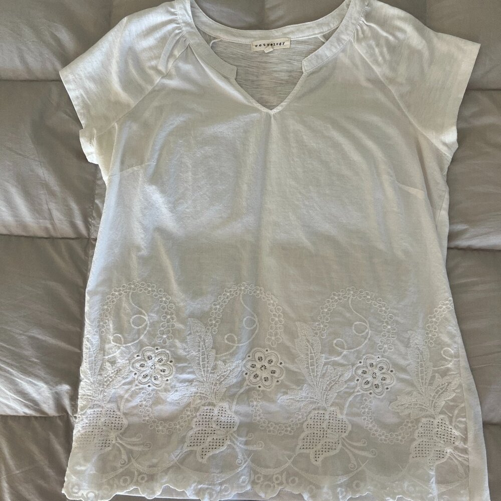 WOMENS BLOUSE, MEDIUM, SOLID WHITE